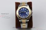 Perfect Replica GM Factory Rolex Yacht-Master 904L Gold Case Blue Face 40mm Men's Watch